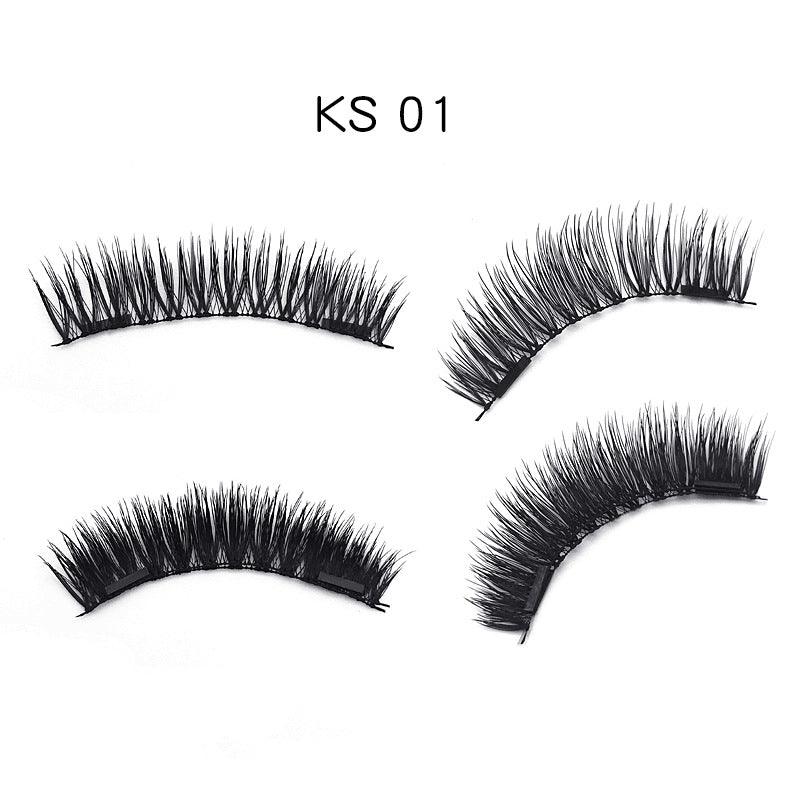 3D double magnet false eyelashes 24P double magnet false Mascara free magnetic false eyelash double magnet eyelashes - Nioor