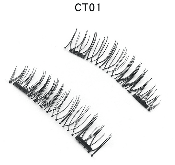 3D double magnet false eyelashes 24P double magnet false Mascara free magnetic false eyelash double magnet eyelashes - Nioor