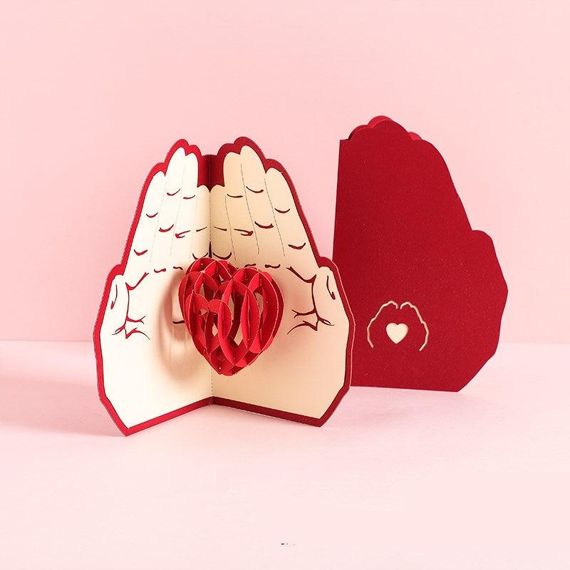 3D Laser Cut Handmade Sakura Kissing Lover Paper Invitation Greeting Card - Nioor