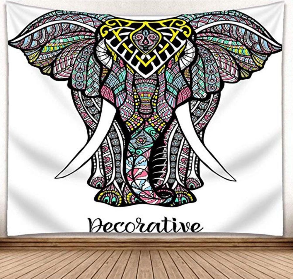 3D Mural Elephant Tapestry Wall Hanging Bohemian Hippie Bedroom Background Cloth Printing Home Decor - Nioor