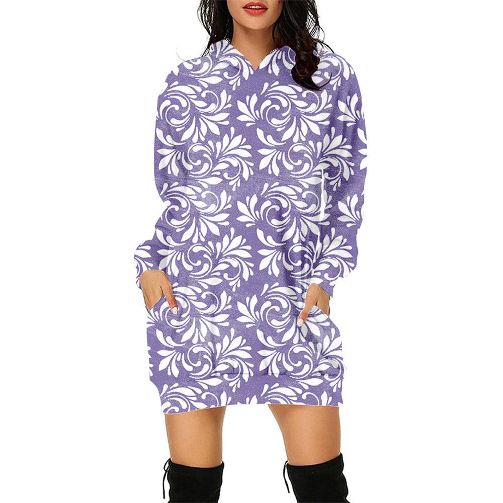 3d Sweater Dress Hooded Digital Printing - Nioor