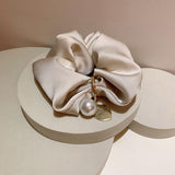 Simple Solid Color High-grade Texture Elegant Low Ponytail Headdress Flower Hair Ring - Nioor