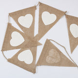 Wedding Decoration Linen Love Triangle Flag Party Supplies Peach Heart Linen Pull Flag Stage Background Flag