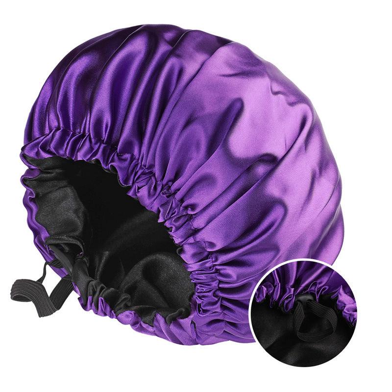 New Women's Fashion Double-layer Satin Sleeping Hat - Nioor