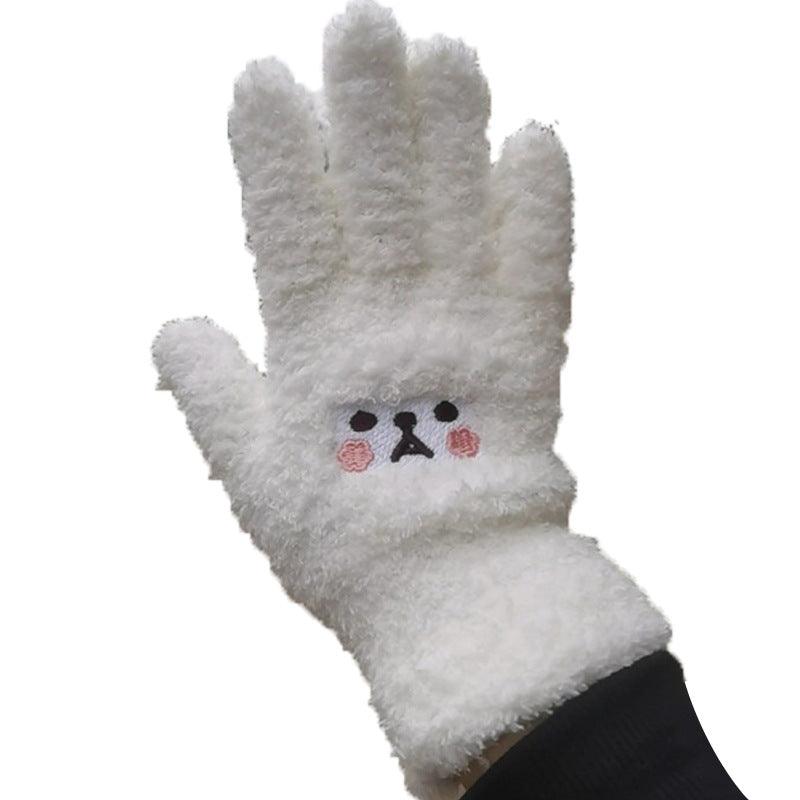 Warm Lady Winter Knitting Plush Gloves - Nioor