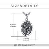 Sterling Silver St Francis Religious Medal Pendant Necklace Jewelry - Nioor