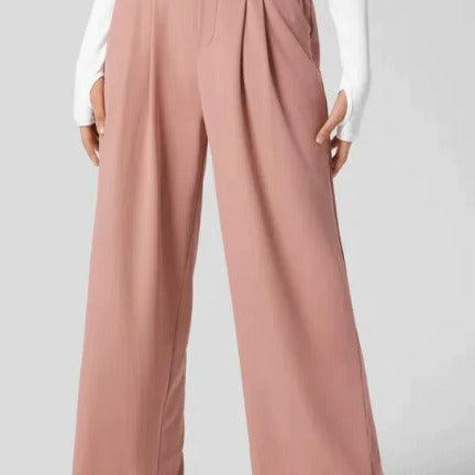 Women's Solid Color Casual Suit Pants With Real Pockets - Nioor