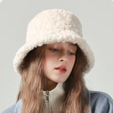 Lambswool Fisherman Hat Winter Warm Fashionable Solid Color Hats For Women - Nioor