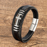 Metal Cross Multi-layer Leather Bracelet