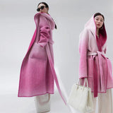 Women's Fashion Reversible Cashmere Coat - Nioor