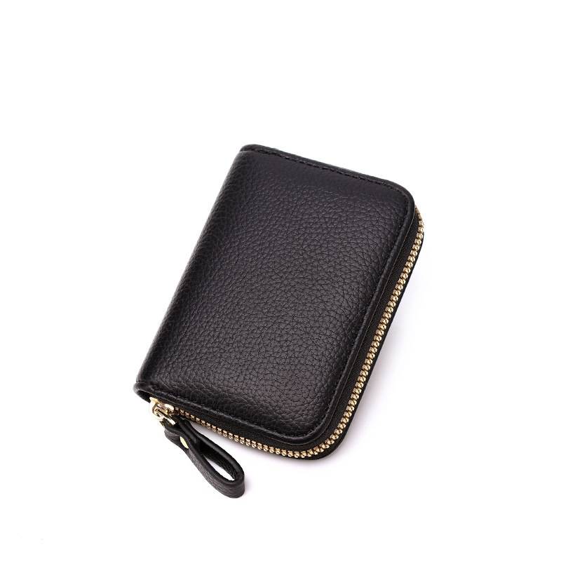 Card Holder Organ Zipper Men's Leather