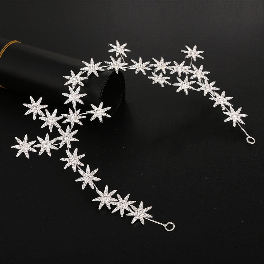 New Bridal Headdress High-end Rhinestone Seven-star Hair Accessories Starry Hair Band - Nioor