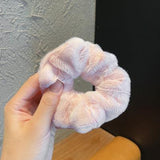 Plush Large Intestine Hair Ring Macaron Hair Band Cute Fluffy Hair Rope - Nioor