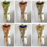 Gold Sequin Flower Gauze Embroidery Cloth Stick Dance Clothes Decorative Accessories