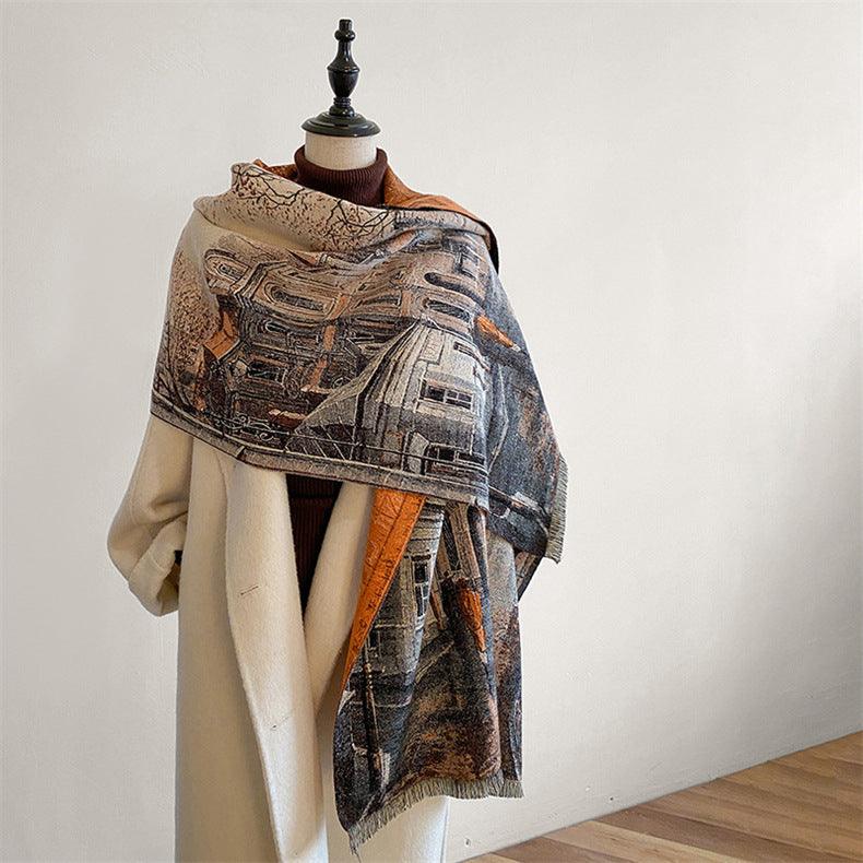 Ethnic Style Scarf Women's Winter Warm - Nioor