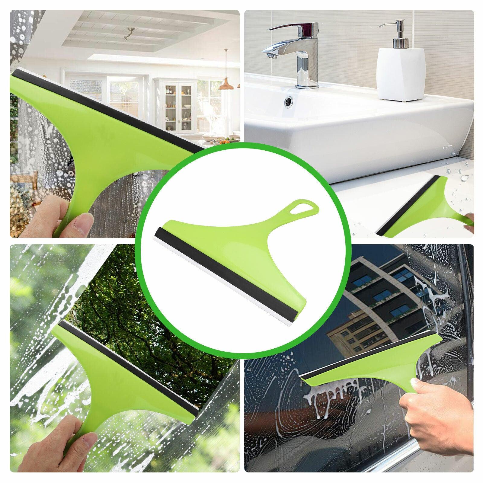 3X Glass Window Wiper Cleaner Squeegee Shower Screen Mirror Home Car Blade Brush Simple Green Car Glass Window Cleaner Wiper Cleaner Household Cleaning Brush Window Cleaning Tools - Nioor