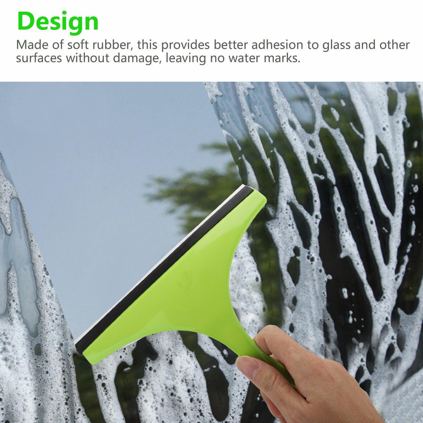 3X Glass Window Wiper Cleaner Squeegee Shower Screen Mirror Home Car Blade Brush Simple Green Car Glass Window Cleaner Wiper Cleaner Household Cleaning Brush Window Cleaning Tools - Nioor