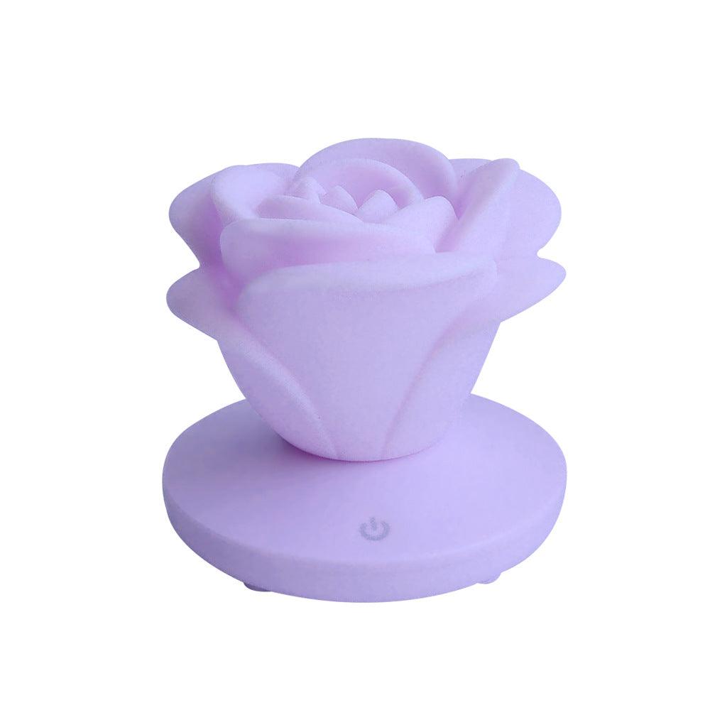 4 Colors Romantic Rose-shape Three Lighting Level Dimming Touch Night Light Valentine's Day Night Light - Nioor