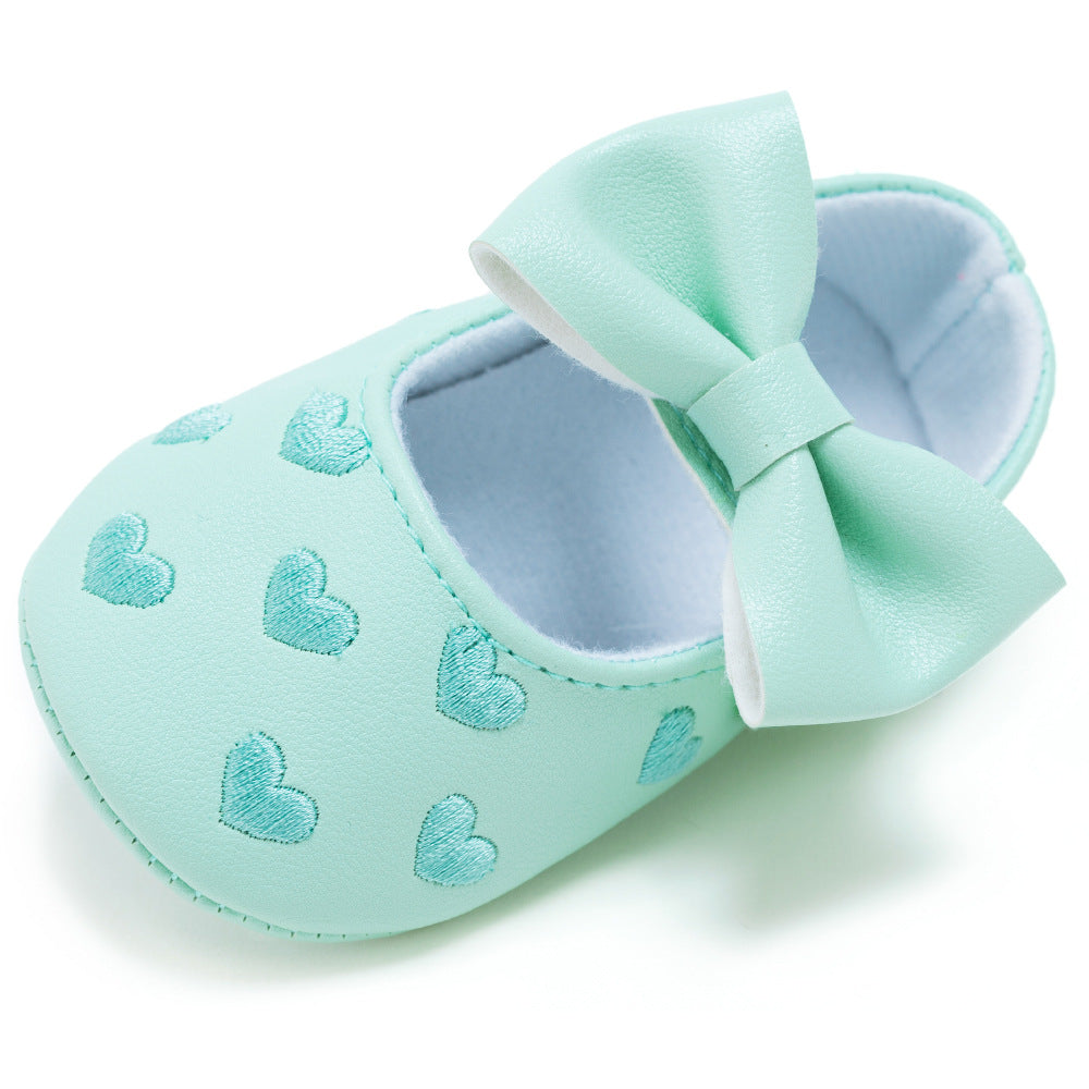 My0-1 love old toddler shoes embroidered bow shoes on behalf of a baby indoor soft bottom baby shoes