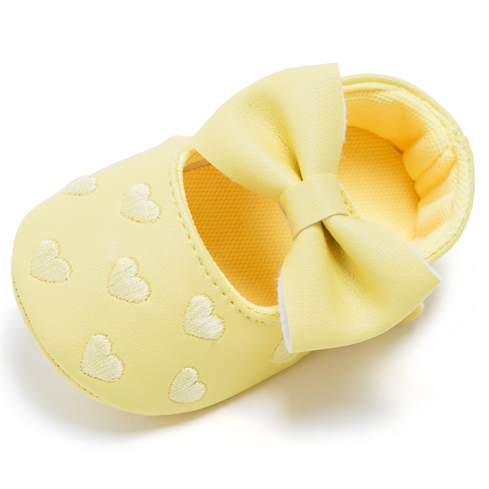 My0-1 love old toddler shoes embroidered bow shoes on behalf of a baby indoor soft bottom baby shoes