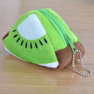 Children's Day Creative Gift Plush Solid Triangle Fruit Zero Wallet Coin Bag Key Bag Strap - Nioor