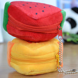 Children's Day Creative Gift Plush Solid Triangle Fruit Zero Wallet Coin Bag Key Bag Strap - Nioor