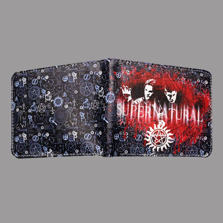 Spot Supernatural wickedness purse five star logo pattern for short money boys and girls' zero Purse - Nioor