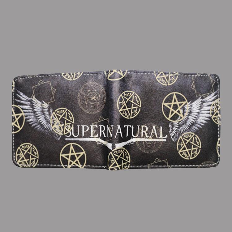 Spot Supernatural wickedness purse five star logo pattern for short money boys and girls' zero Purse - Nioor