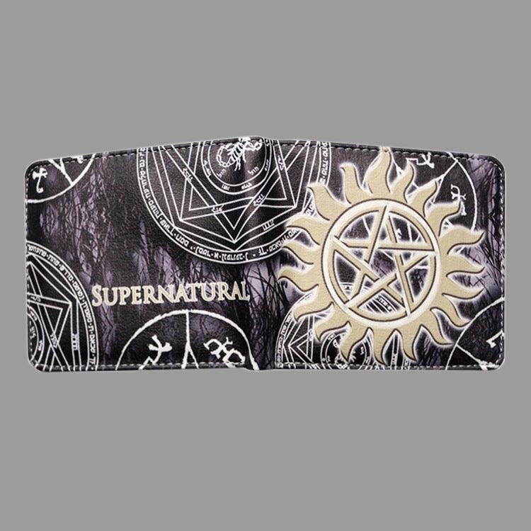 Spot Supernatural wickedness purse five star logo pattern for short money boys and girls' zero Purse - Nioor