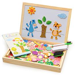 Wooden Magnetic Puzzle Toys Children 3D Puzzle Box Figure Animals Circus Writing Drawing Board Learning Education Toys For Kids - Nioor