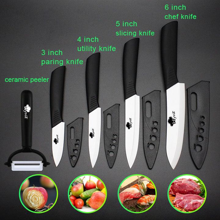 Five-piece zirconia white blade ceramic knife set - Nioor