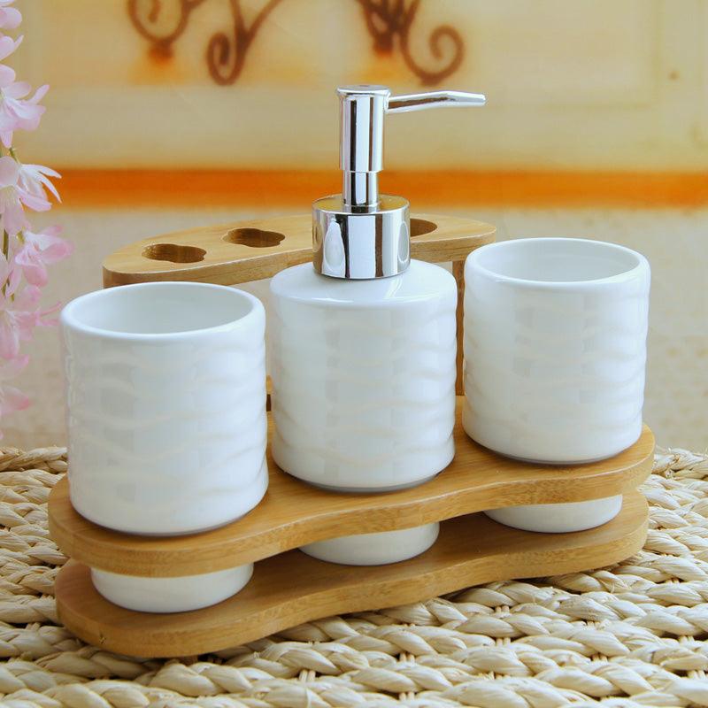 Bathroom Accessories Set Soap Dispenser/Toothbrush Holder/Tumbler - Nioor