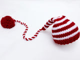 Newborn baby hand-knitted long tail hat