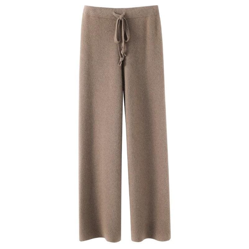 Women's Autumn And Winter Drape Knit Wide-leg Pants - Nioor