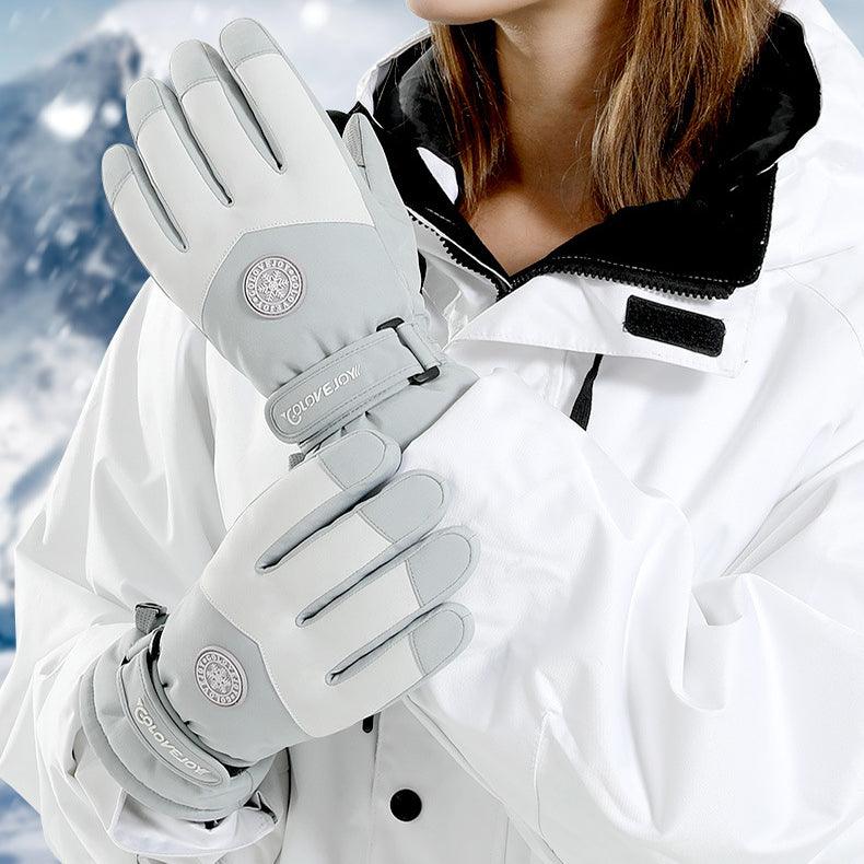 Snowflake Cartoon Print Gloves Winter Touchscreen Waterproof Windproof Warm Gloves For Cycling Fishing Skiing - Nioor