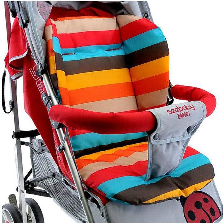 Baby Infant Stroller Seat Pushchair Cushion Cotton Mat Rainbow Color Soft Thick Pram Cushion Chair BB Car Seat Cushion - Nioor