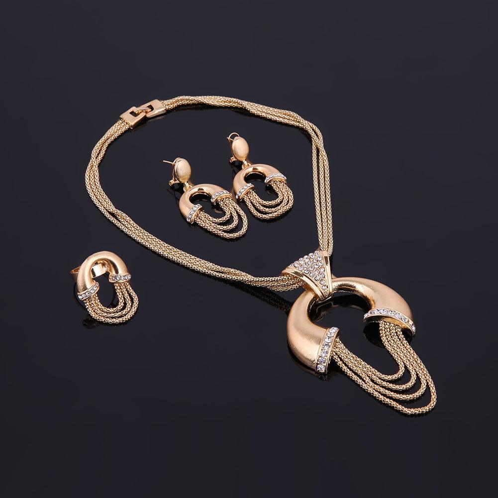 Electroplating Alloy Four-piece Bridal Jewelry Set - Nioor