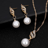 Europe and the United States eBay explosion models accessories wholesale bride accessories Pearl Diamond Necklace Set Earrings wavy lines - Nioor