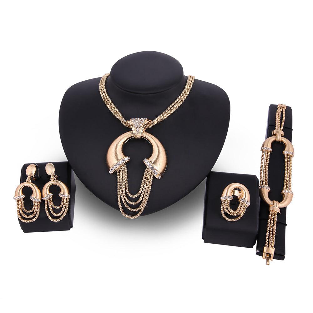 Electroplating Alloy Four-piece Bridal Jewelry Set - Nioor