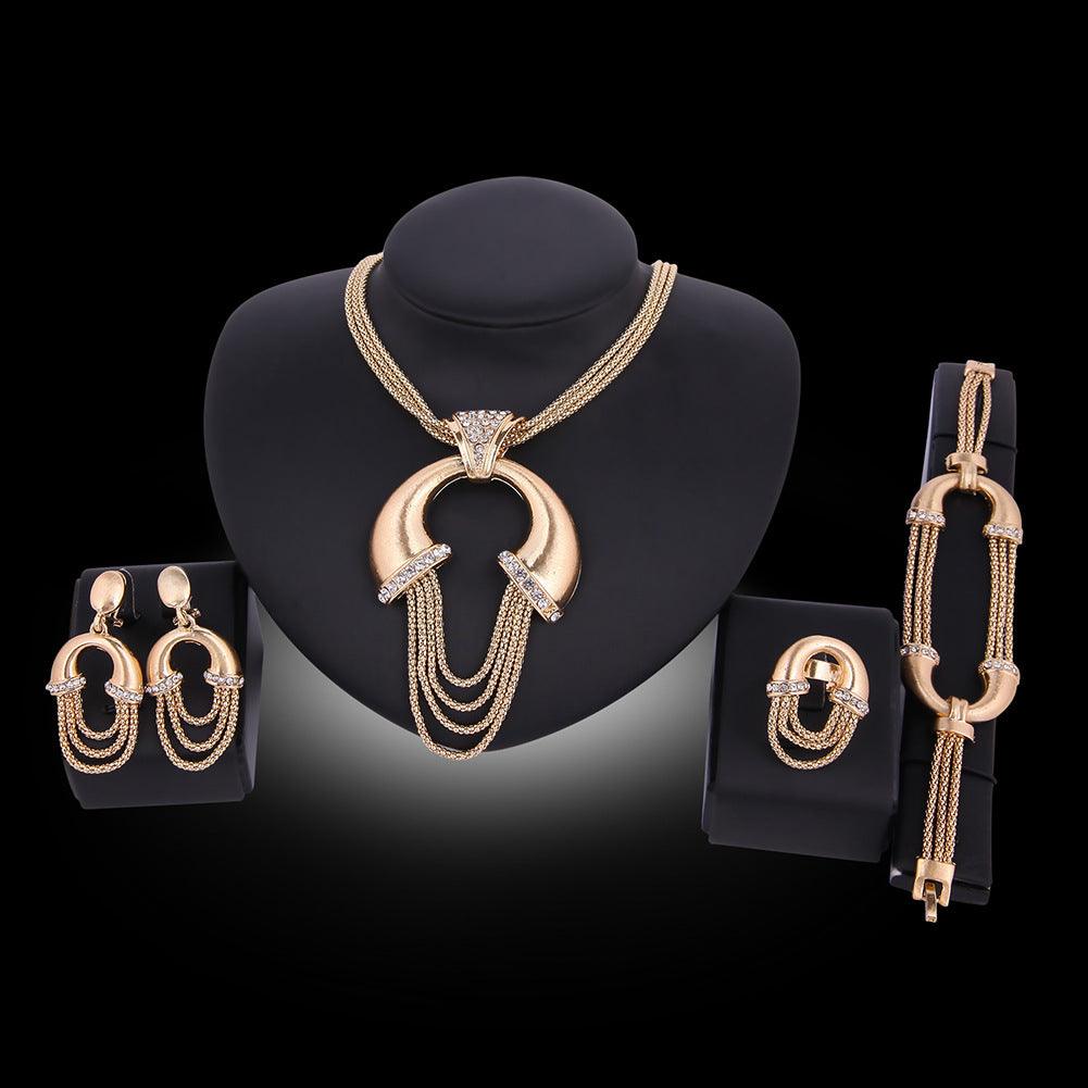 Electroplating Alloy Four-piece Bridal Jewelry Set - Nioor