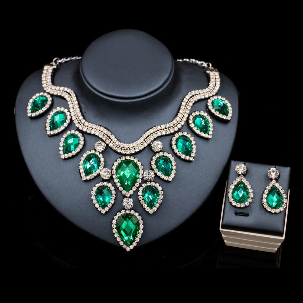 Fast Selling Explosion, Middle East, Europe And America, Colorful Exaggerated Bride Necklace, Earring Set, Cross Border High Quality Goods Supply - Nioor