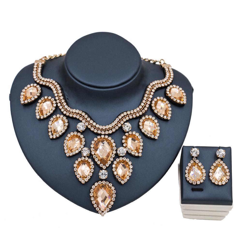 Fast Selling Explosion, Middle East, Europe And America, Colorful Exaggerated Bride Necklace, Earring Set, Cross Border High Quality Goods Supply - Nioor