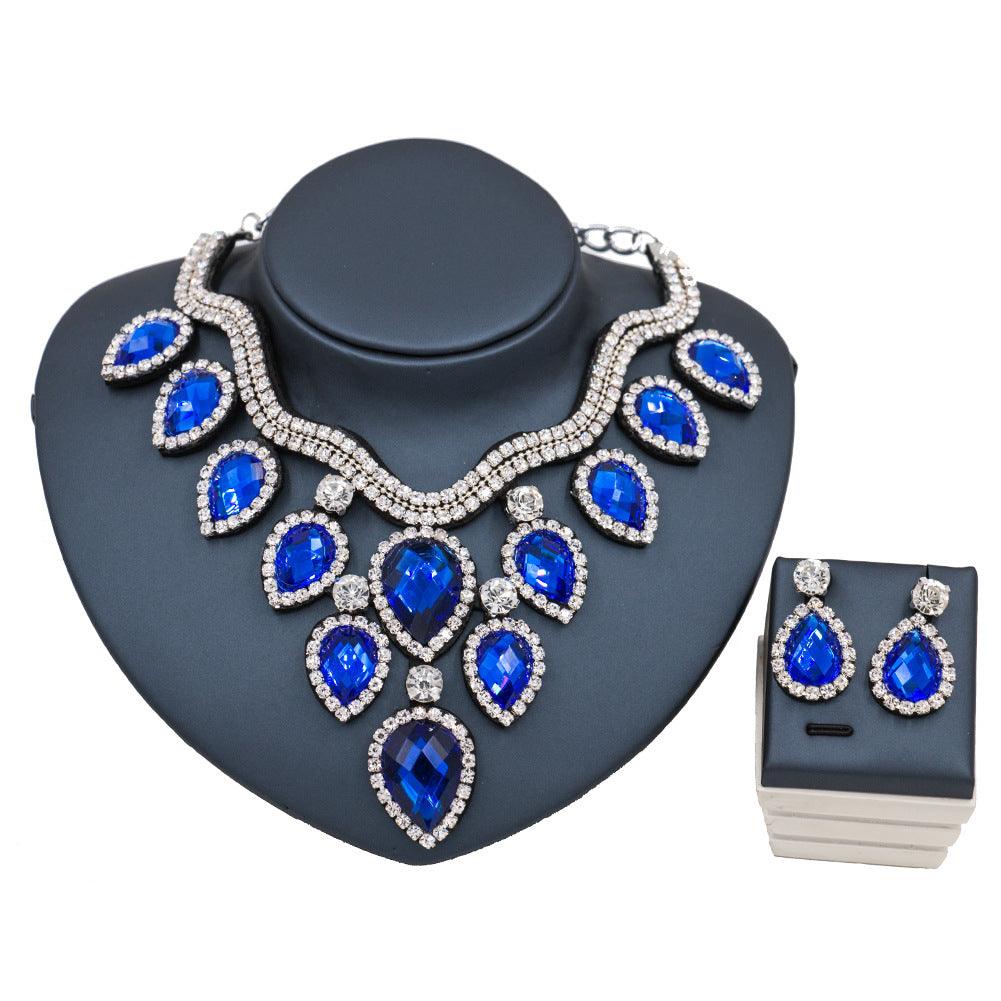 Fast Selling Explosion, Middle East, Europe And America, Colorful Exaggerated Bride Necklace, Earring Set, Cross Border High Quality Goods Supply - Nioor