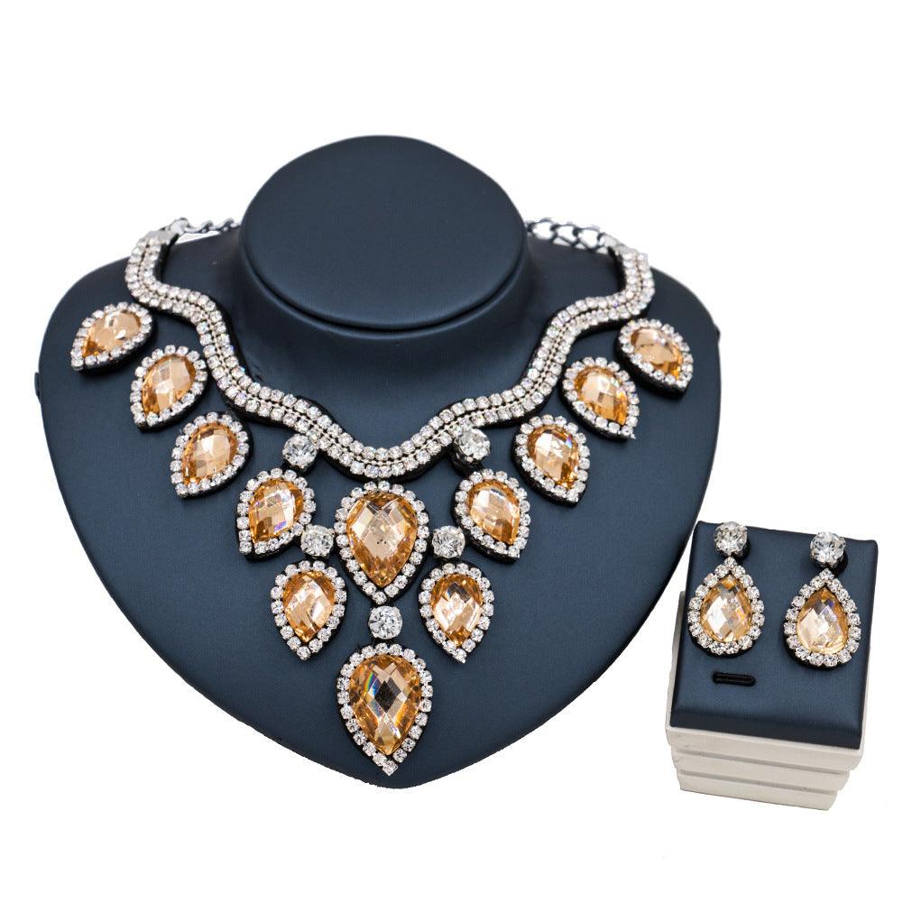 Fast Selling Explosion, Middle East, Europe And America, Colorful Exaggerated Bride Necklace, Earring Set, Cross Border High Quality Goods Supply - Nioor