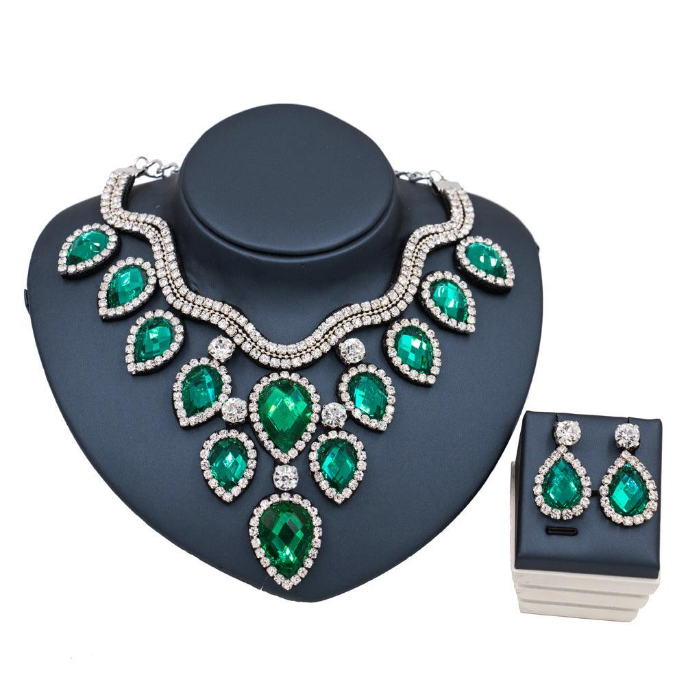 Fast Selling Explosion, Middle East, Europe And America, Colorful Exaggerated Bride Necklace, Earring Set, Cross Border High Quality Goods Supply - Nioor