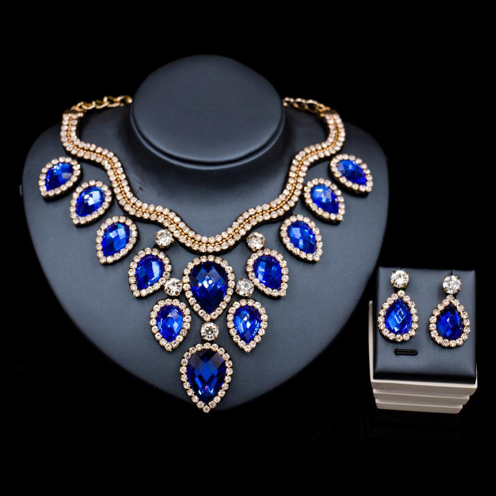 Fast Selling Explosion, Middle East, Europe And America, Colorful Exaggerated Bride Necklace, Earring Set, Cross Border High Quality Goods Supply - Nioor