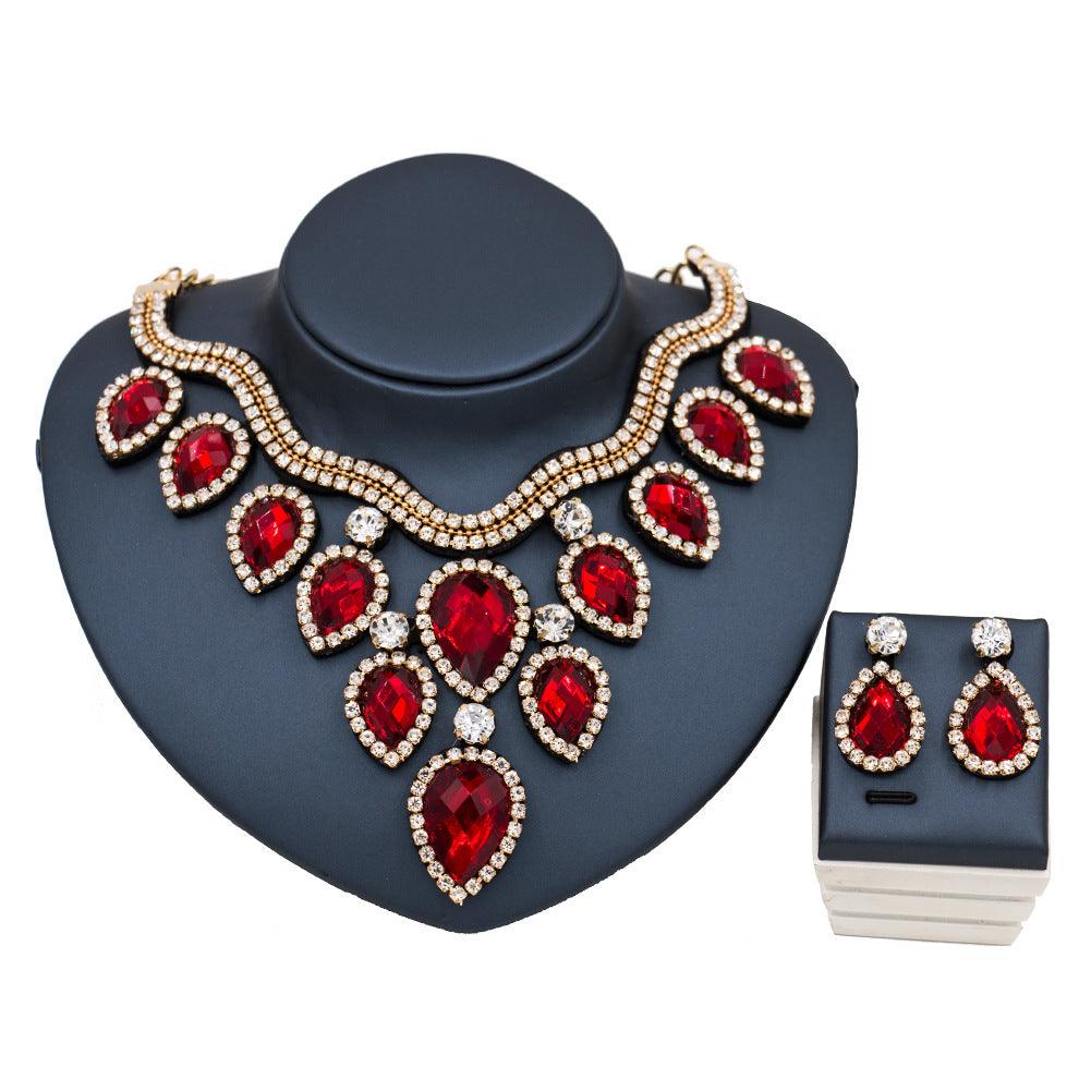 Fast Selling Explosion, Middle East, Europe And America, Colorful Exaggerated Bride Necklace, Earring Set, Cross Border High Quality Goods Supply - Nioor