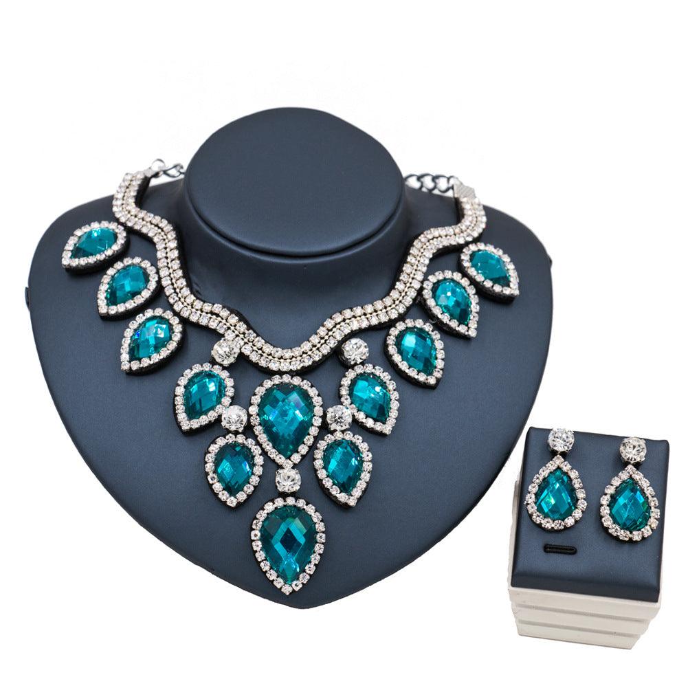 Fast Selling Explosion, Middle East, Europe And America, Colorful Exaggerated Bride Necklace, Earring Set, Cross Border High Quality Goods Supply - Nioor