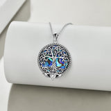 Claddagh Celtic Tree of Life Necklace with Abalone Shell for Women Sterling Silver - Nioor