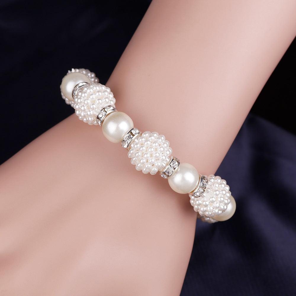 The Bride Wedding Earrings Necklace Three Piece Suit Danbi Pearl Necklace Jewelry. - Nioor